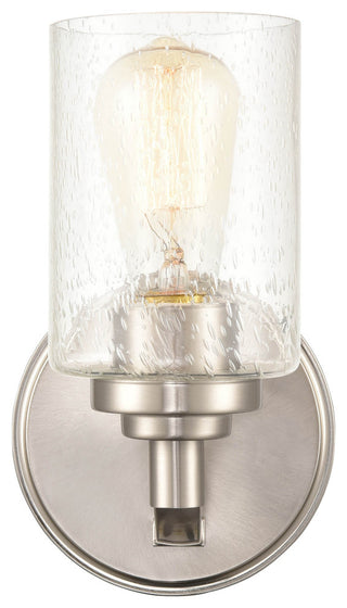 1-Light 4.375" Bath Sconce Clear Seedy, Satin Nickel