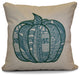 Pumpkin Patch Geometric Print Outdoor Pillow, Teal, 16"x16"