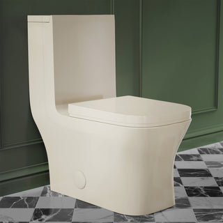 Concorde One Piece Square Toilet Dual Flush 1.1/1.6 gpf, Bisque