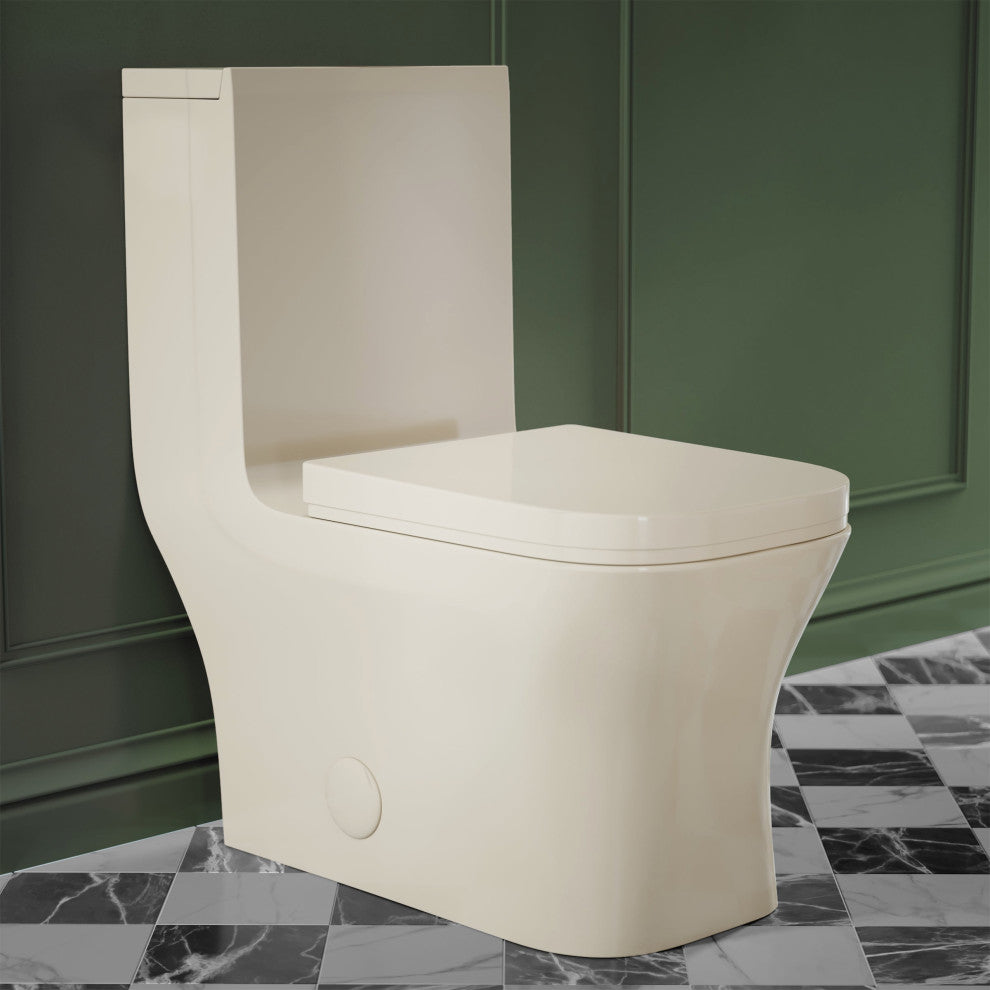 Concorde One Piece Square Toilet Dual Flush 1.1/1.6 gpf, Bisque