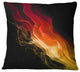 Yellow Red 3D Abstract Waves Contemporary Abstract Throw Pillow, 18"x18"