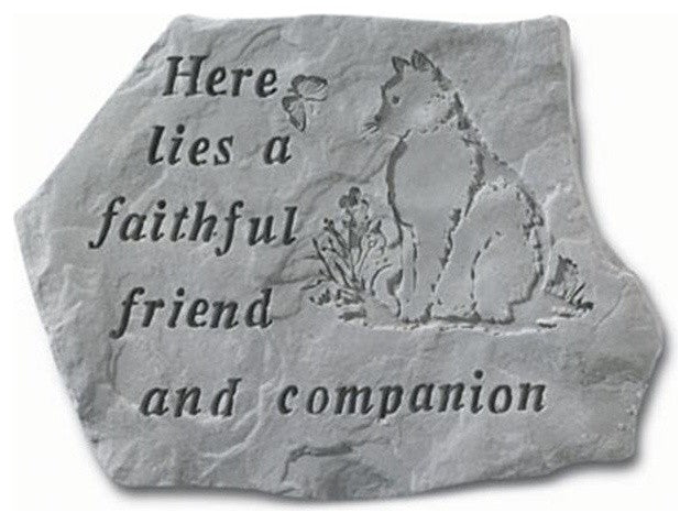 Garden Accent Stone, "Here Lies a Faithful Friend"