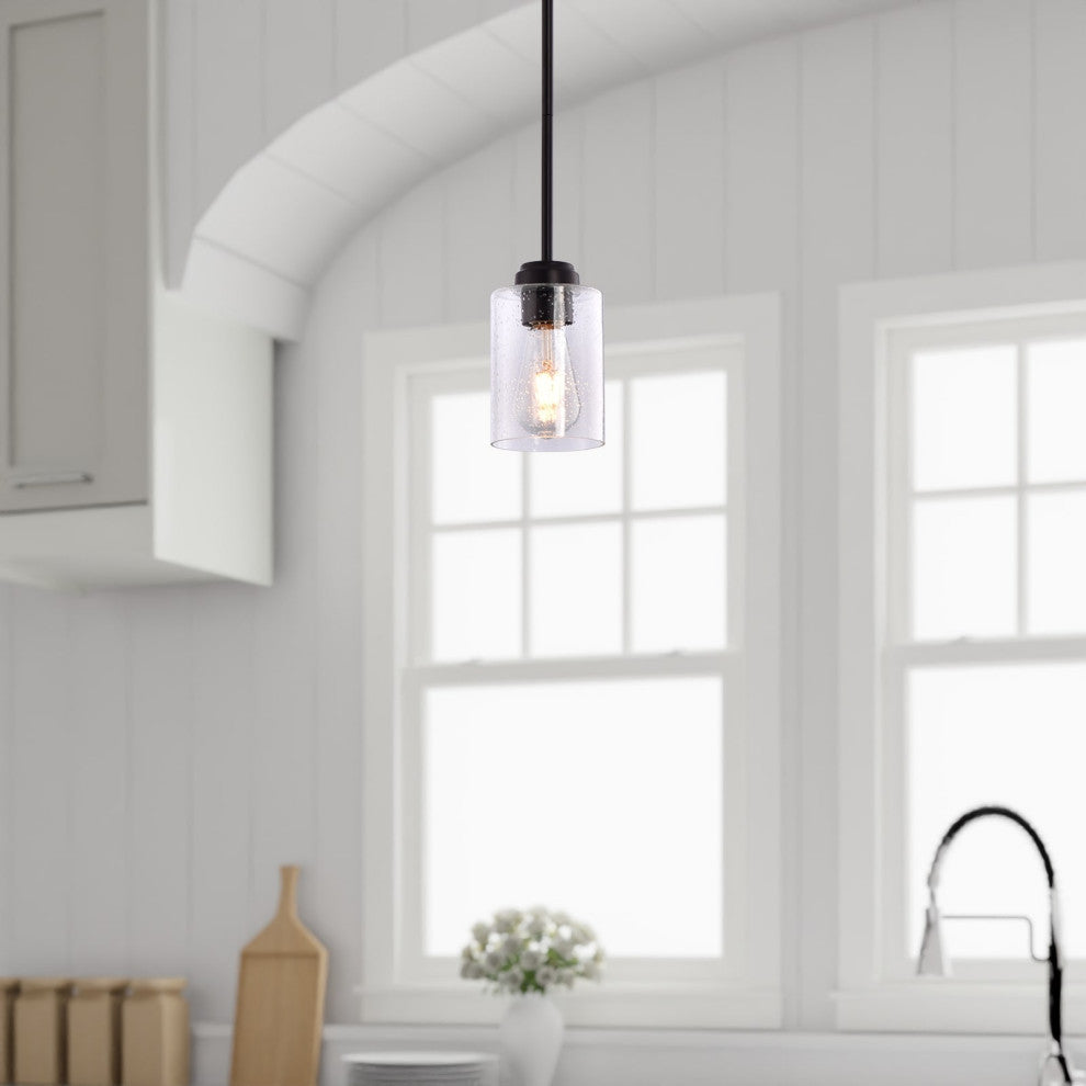 Lazzur Loing 1 Light 4" Matte Rubbed Oil Bronze Pendant