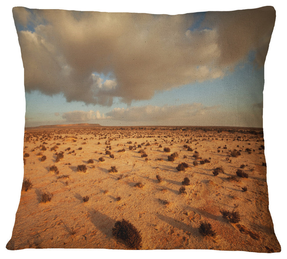 Desert in Western Sahara Landscape Printed Throw Pillow, 18"x18"