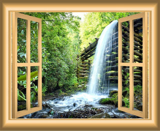 VWAQ, Waterfalls 3D Window Wall Decal, 18"x22"
