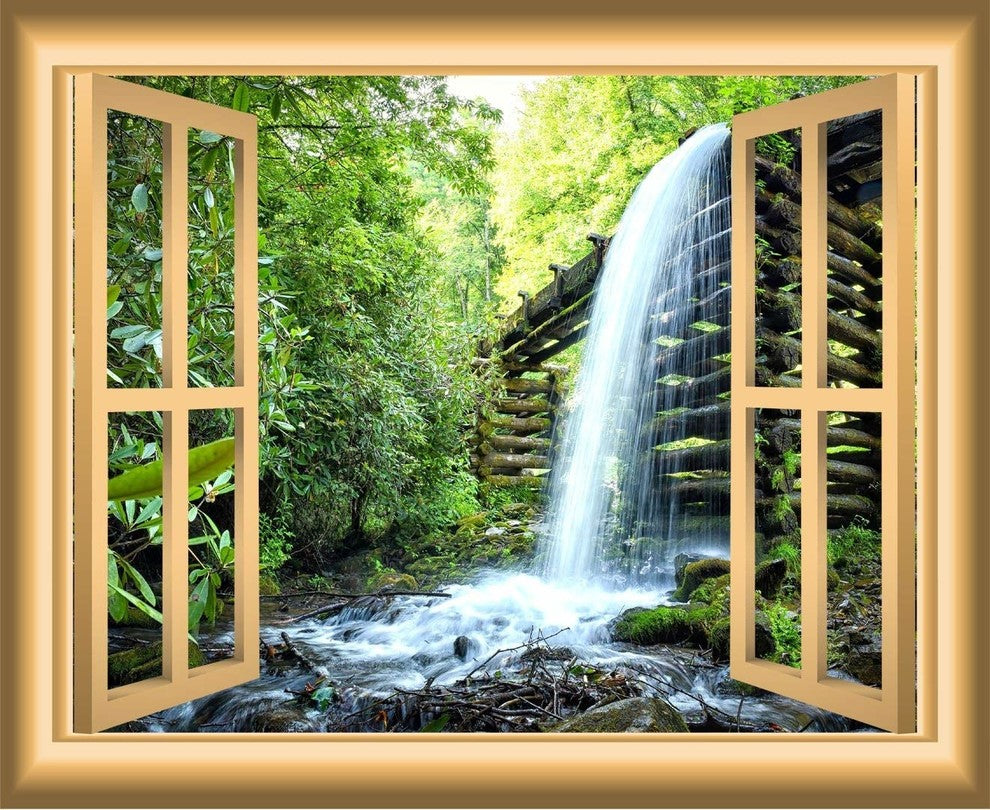 VWAQ, Waterfalls 3D Window Wall Decal, 18"x22"