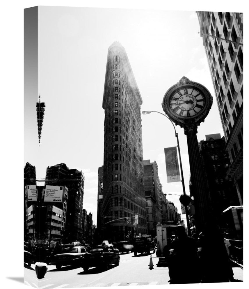 "The Flatiron Building, NYC" Stretched Canvas Giclee by Ludo H, 12"x16"