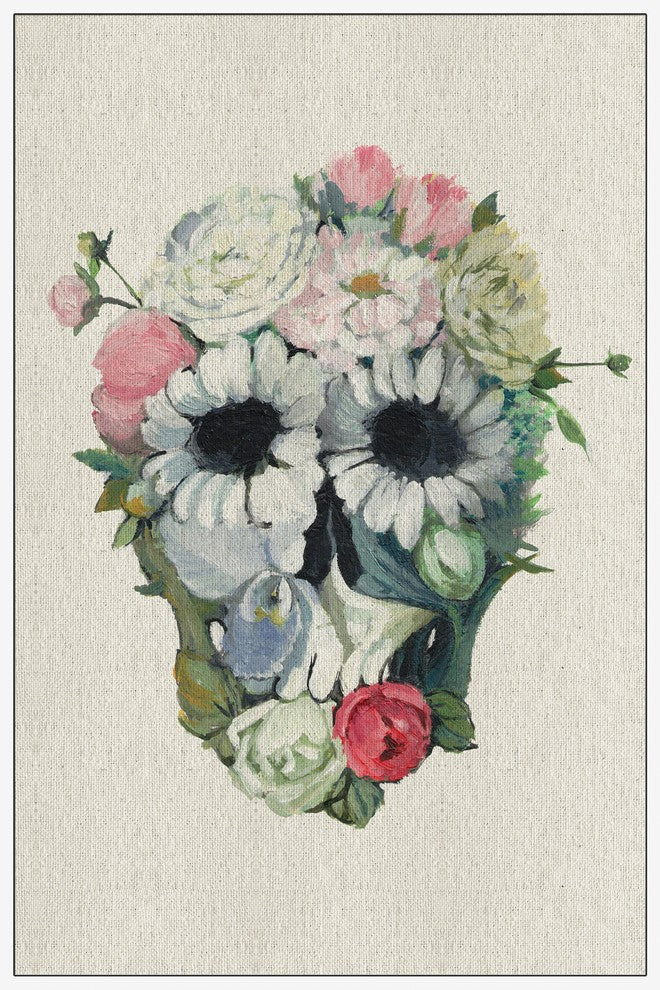 "Fancy Floral" Floater Framed Painting Print on Canvas, 12"x18"
