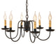 Sheraton Six Arm Chandelier, Black