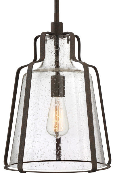 Quoizel QF5228RK One Light Pendant, Rustic Black Finish