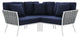 Outdoor Patio Aluminum Outdoor Patio Aluminum Small Sectional Sofa White Navy
