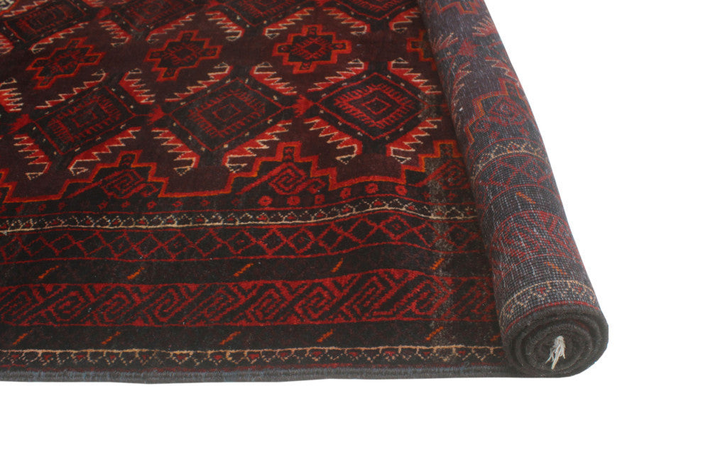 Vintage Distressed Lilly Burgundy/Charcoal Rug, 3'10x5'10