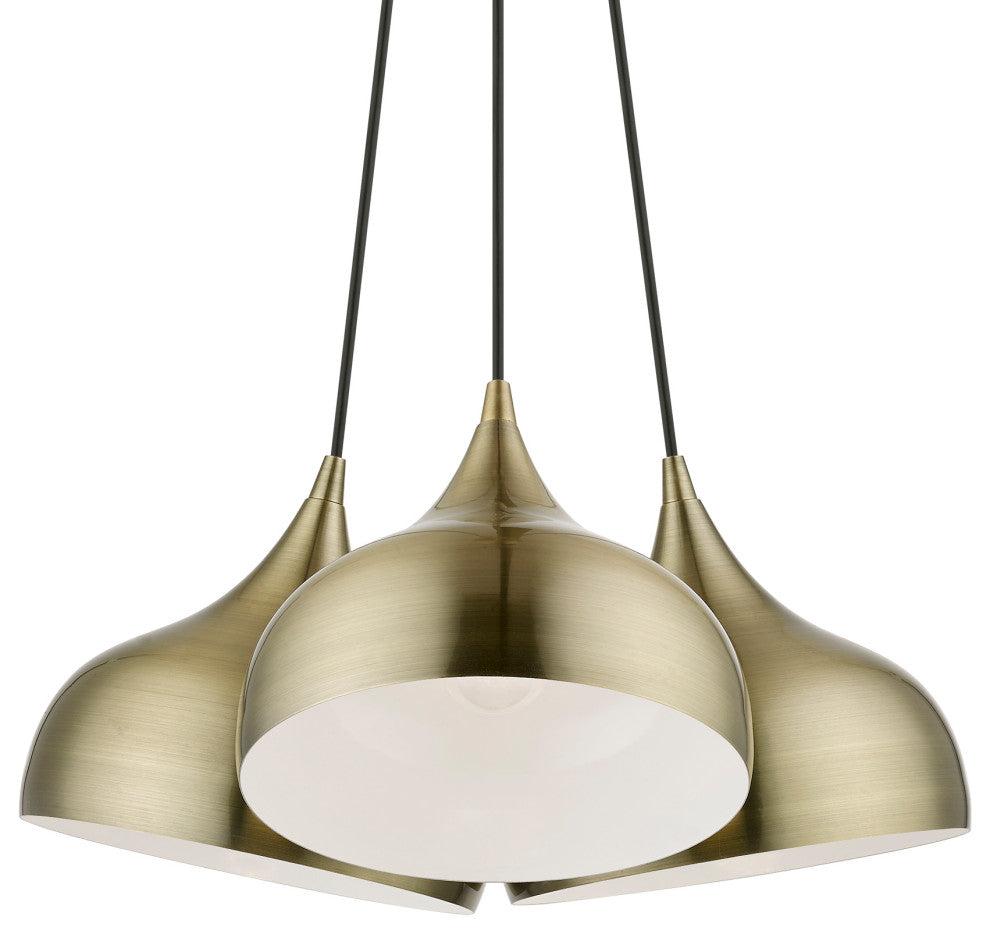 Livex Lighting 3 Light Antique Brass Cluster Pendant