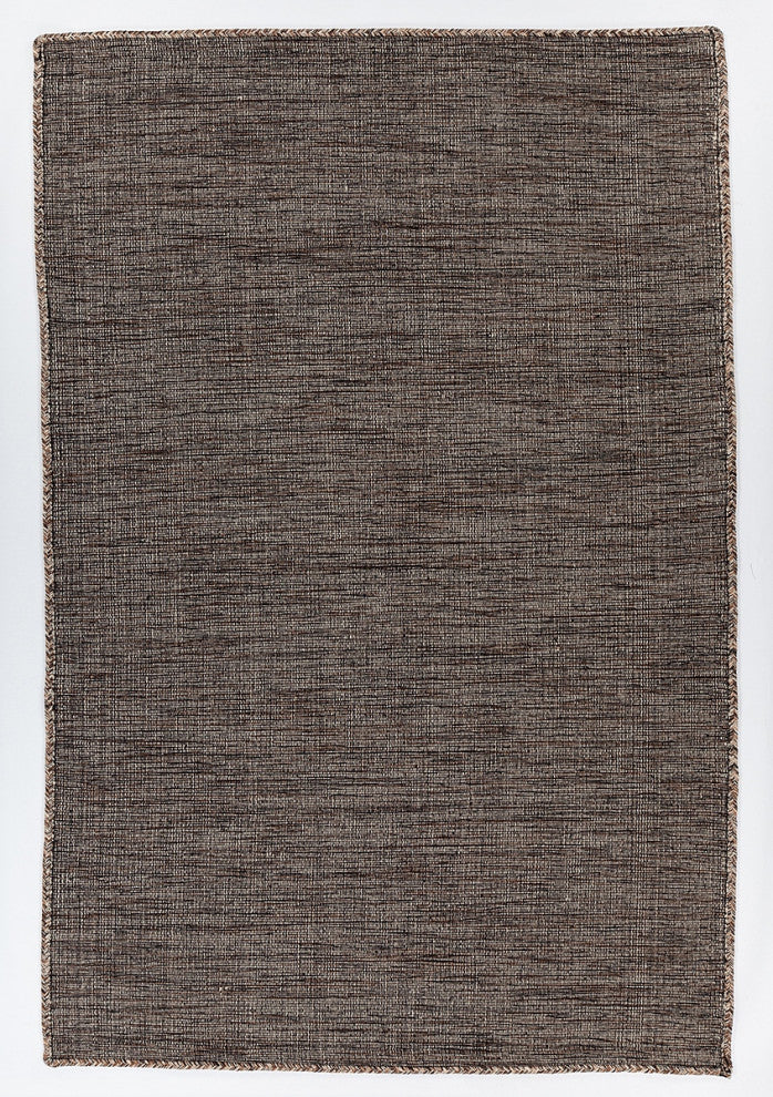 Sybil Handwoven Reversible Cotton Rug, Charcoal, Rectangular 5'x7'6