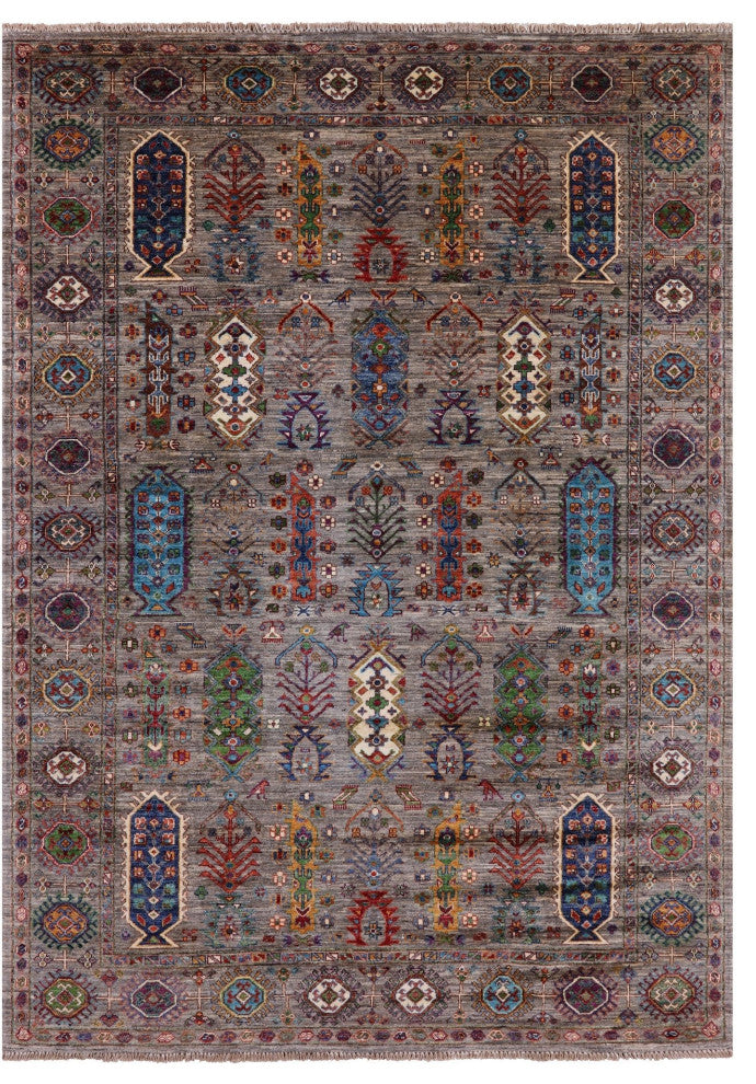 5' 9" X 8' 1" Fine Turkmen Ersari Hand-Knotted Rug - Q12218