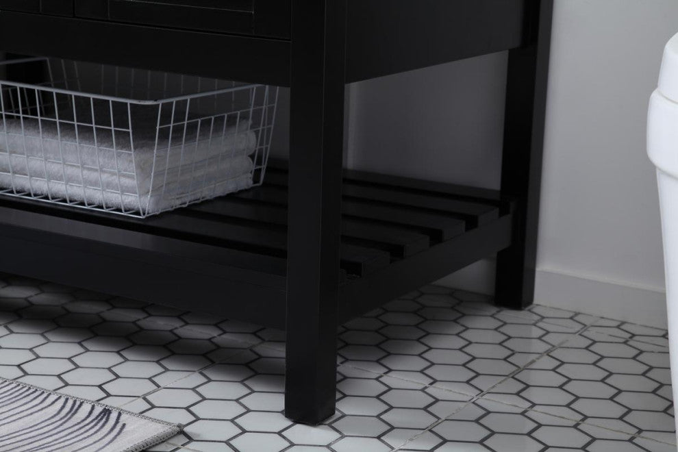 Black 72" Double Sink Bathroom Vanity