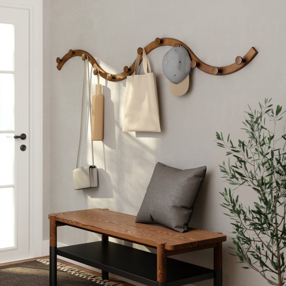 Umbra Slinka Hook, Set of 4 Light Walnut