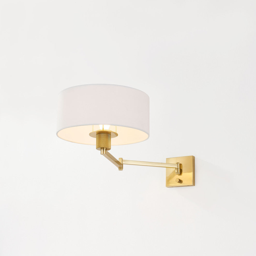 Sammy 10.25" High Aged Brass Wall Sconce