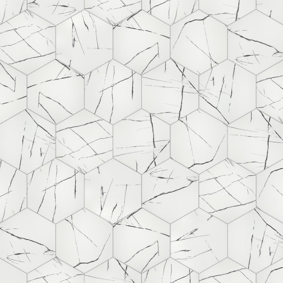 Visium Hex White Porcelain Floor and Wall Tile