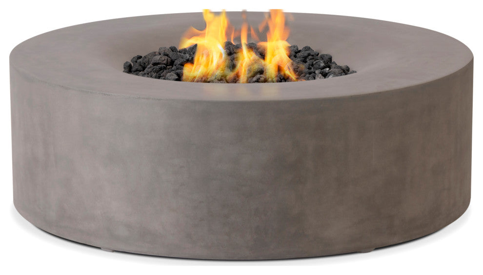 Pyromania Avalon Concrete Round Fire Table, 42", Slate, Natural Gas