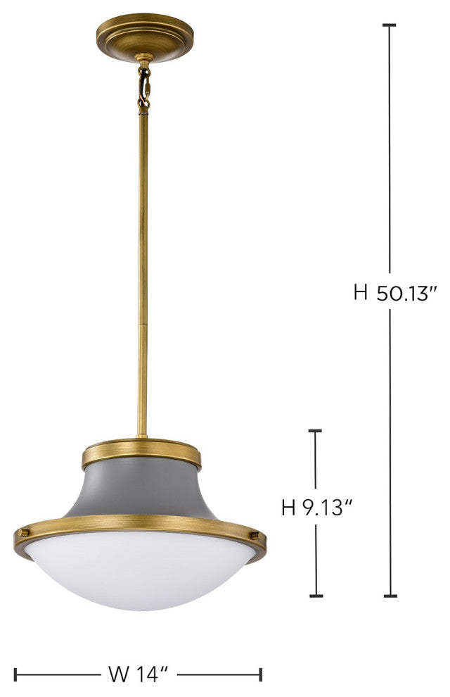 Lafayette 1 Light Pendant, 14"