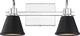 Nuvo Bette 2-Light LED Polished Nickel Matte Black Wall Mount