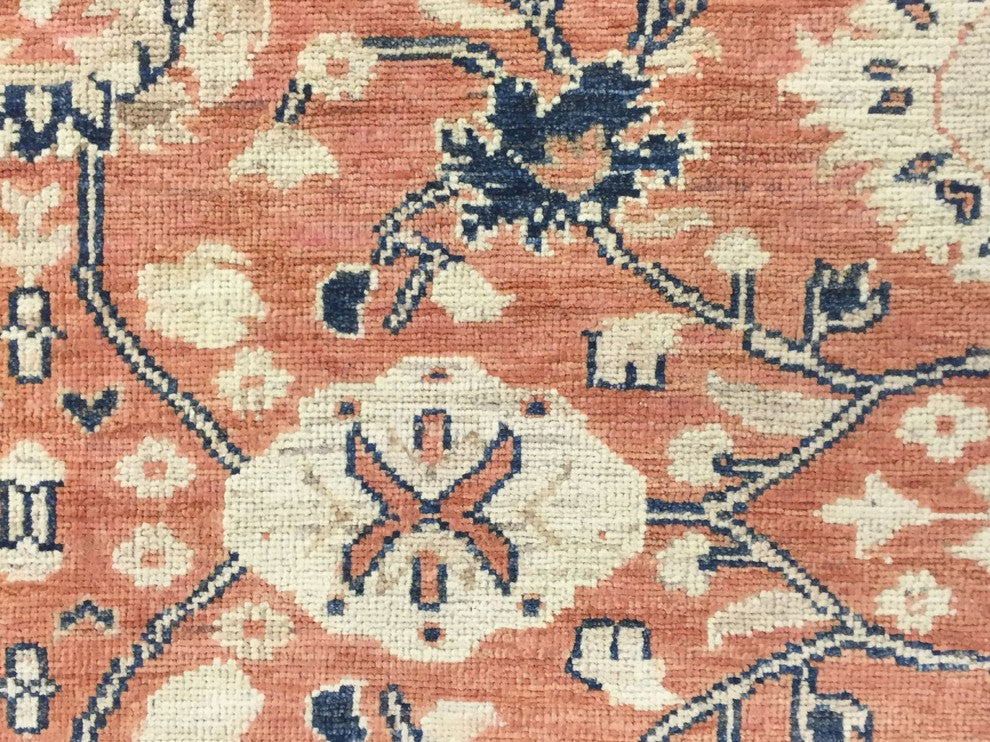 Peshawar Rabiou Rust/Blue Rug, 9'2x10'11
