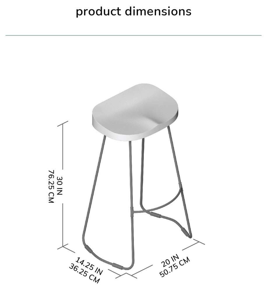 Asher 30" Saddle Seat Bar Stool, Natural