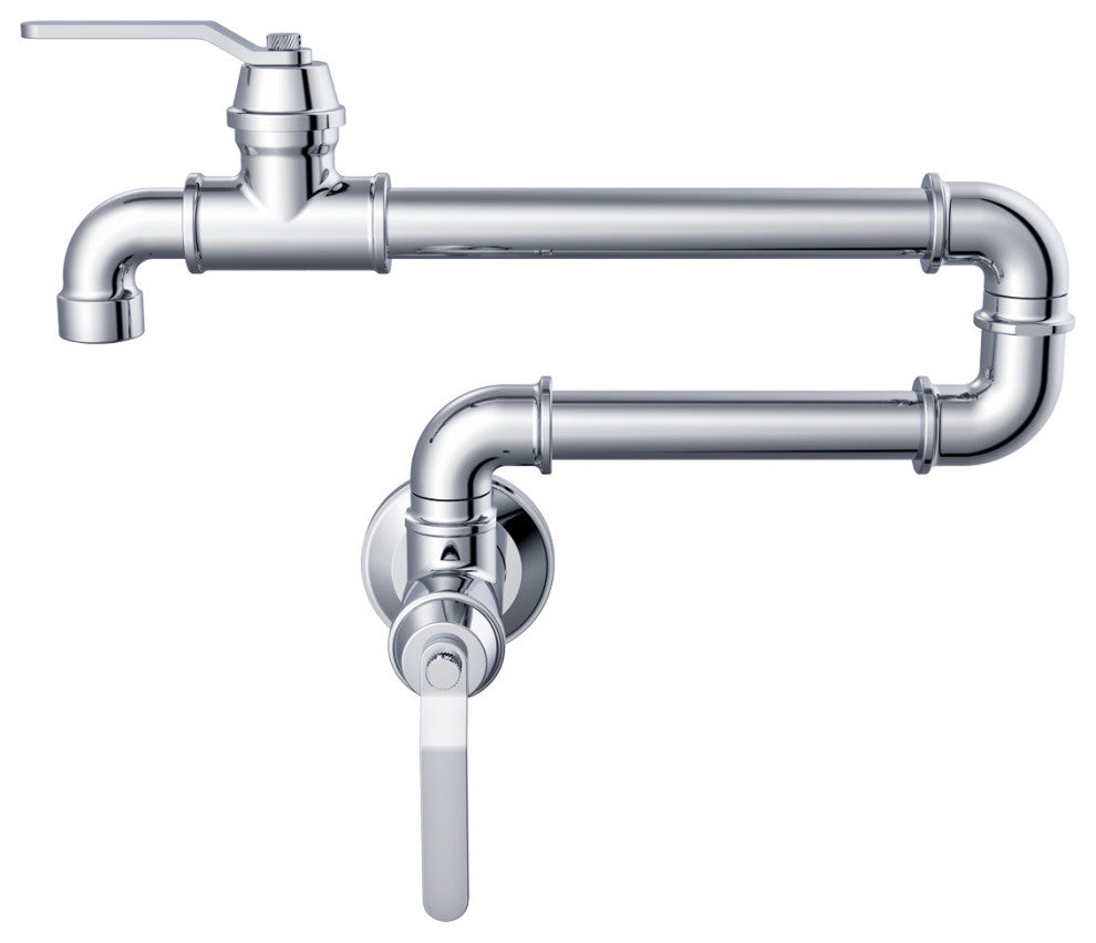 Kinzie Wall Mount Pot Filler Chrome, Chrome