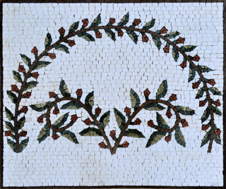Greek Mosaic Pattern, Olive Branch, 20"x24"