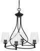 Capri 4-Light Chandelier, Matte Black/Clear Bubble