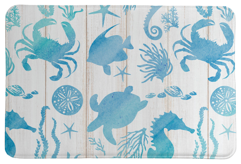 Laural Home Coastal Critters Memory Foam Rug