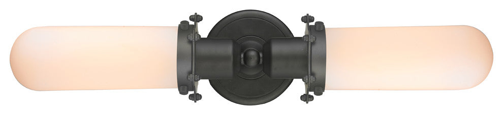 Centri 2-Light Bath Vanity-Light, Oil Rubbed Bronze, Matte White