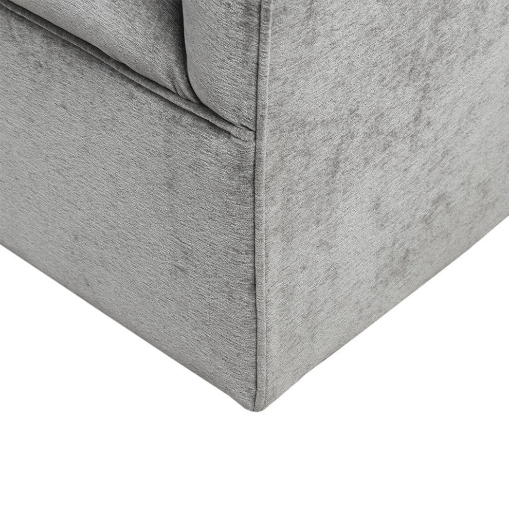 Madison Park Augustine Tight Back Swivel Lounge Chair, Gray