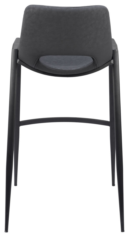 Desi Barstool Chair, Set of 2 Black