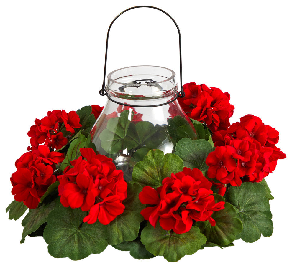 16" Artificial Geranium Candelabrum