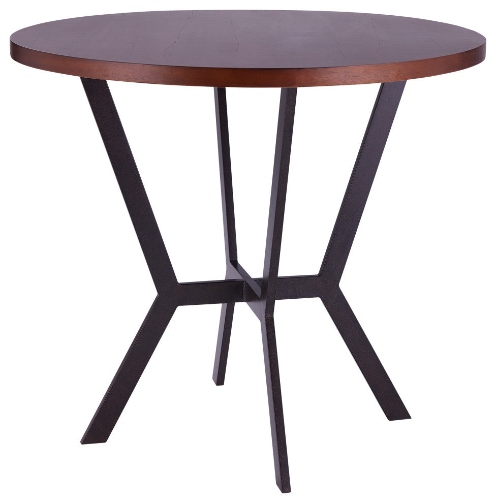 Pike Contemporary Bar Table In Auburn Bay Finish And Sedona Wood Top
