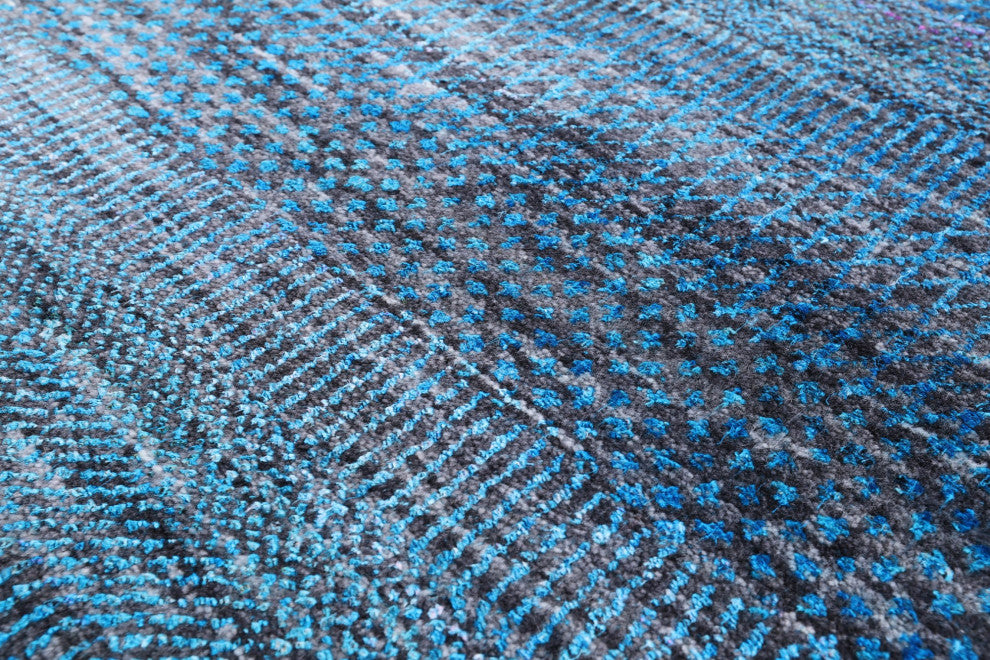 7' Round Wool and Silk Hand-Knotted Super Savannah Gabbeh Rug Q6875