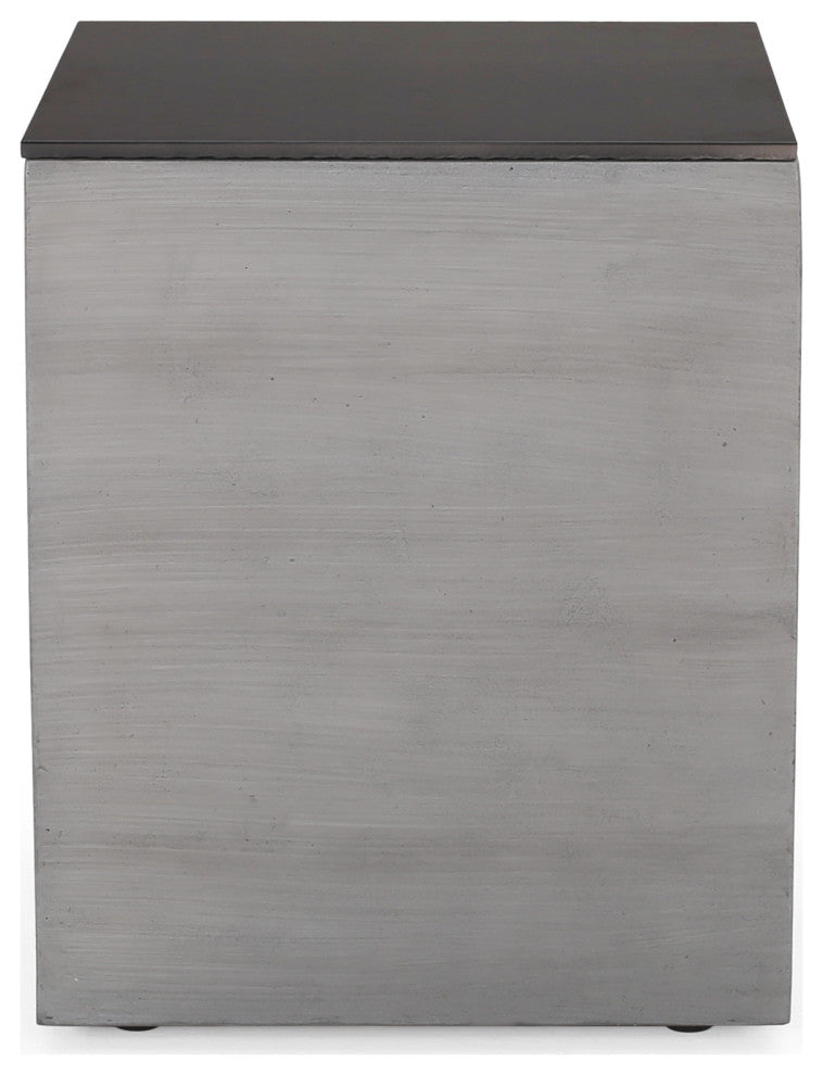 Harmon Outdoor Lightweight Concrete and Ceramic Tank Holder Side Table