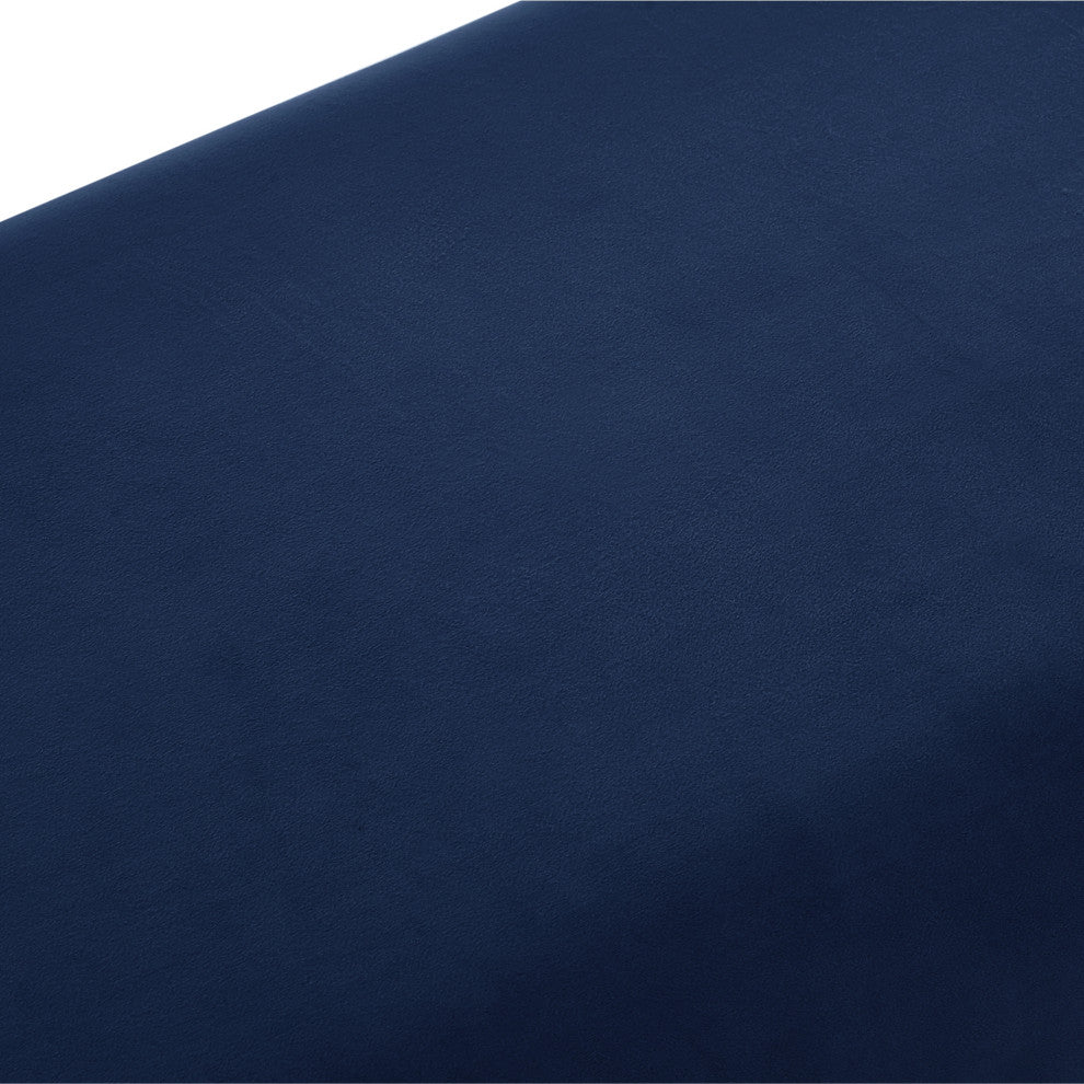 Inspired Home Maddyn Bench,Upholstered, Velvet Navy/Gold