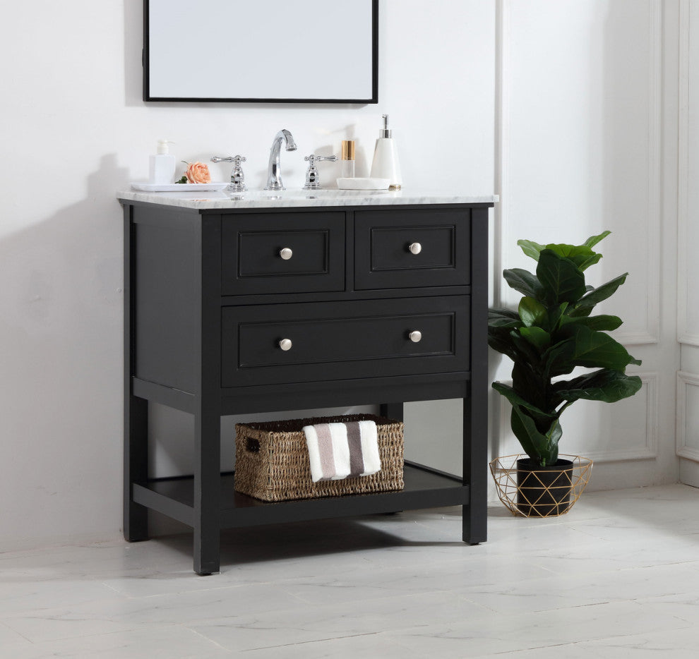 Matilda 30" Single Bathroom Vanity Set, Black