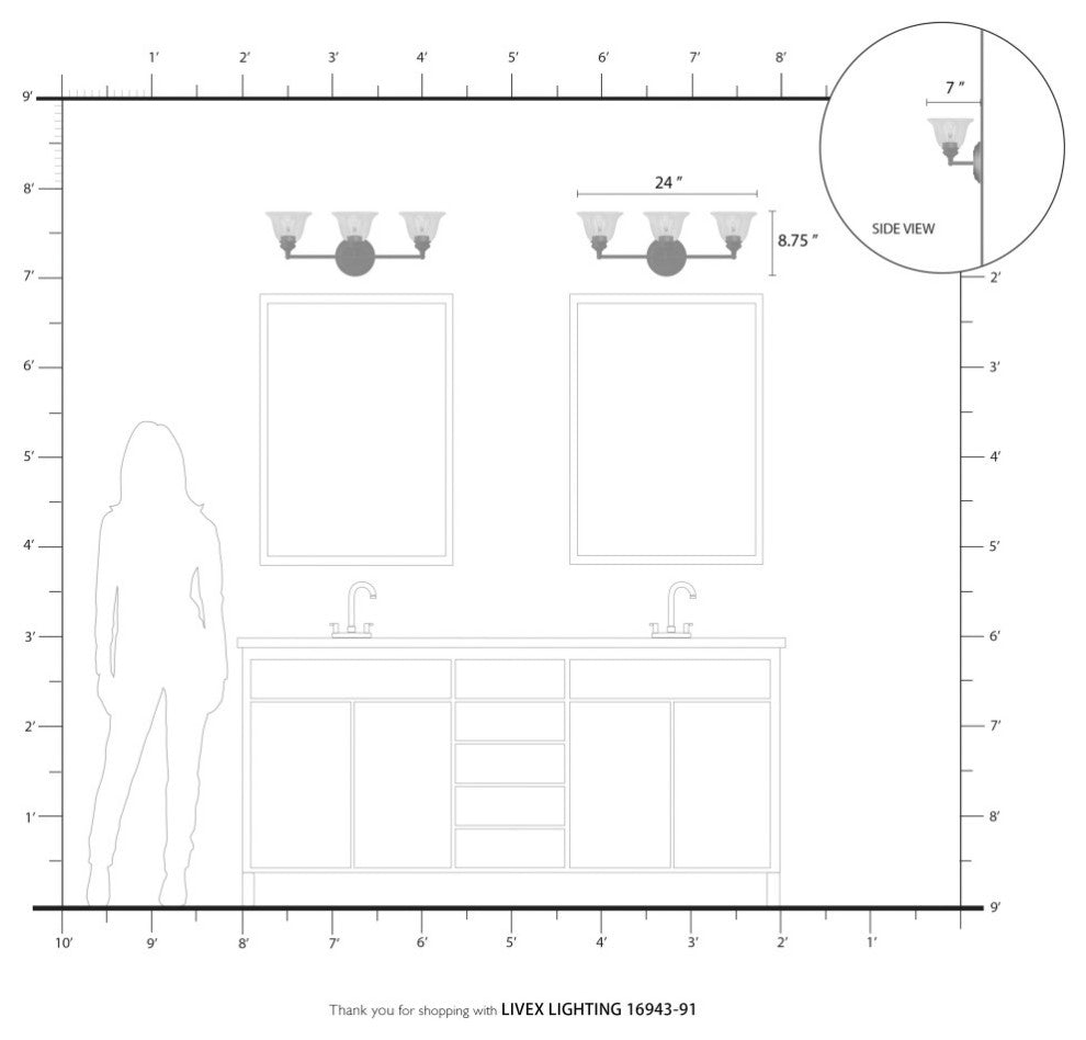 Moreland 3 Light Brushed Nickel Vanity Sconce