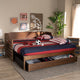 Norwood Modern Farmhouse Expandable Daybed, Walnut Effect