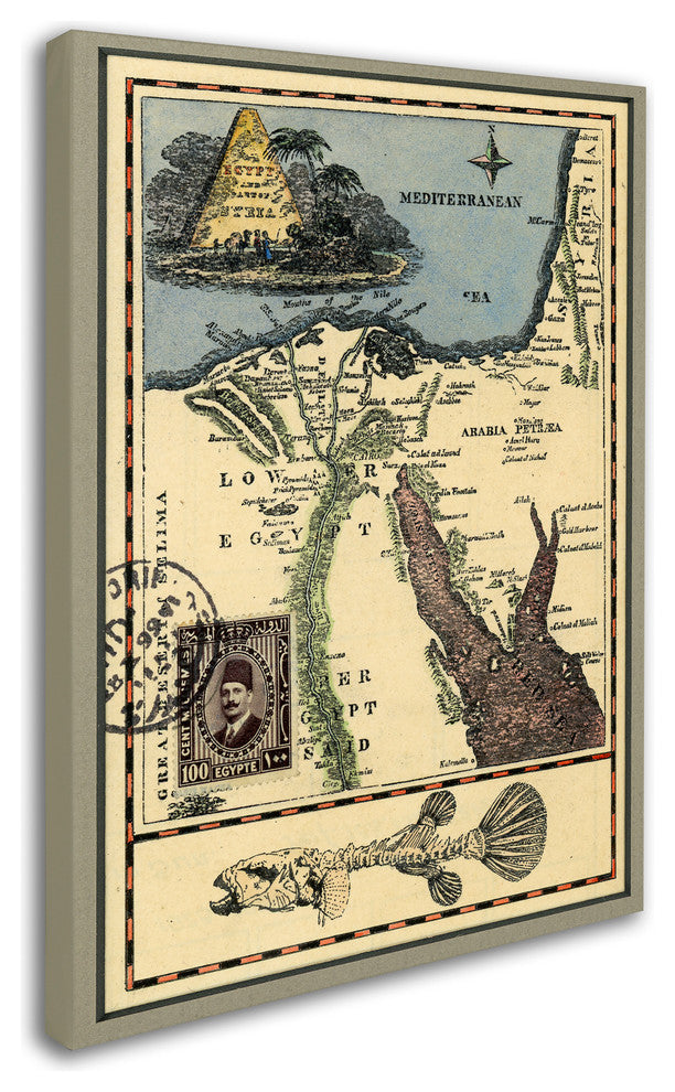 Nick Bantock 'Egypt Map' Canvas Art, 32x24