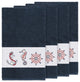 Linum Home Textiles Easton Embellished Bath Towel, 4-Piece Set