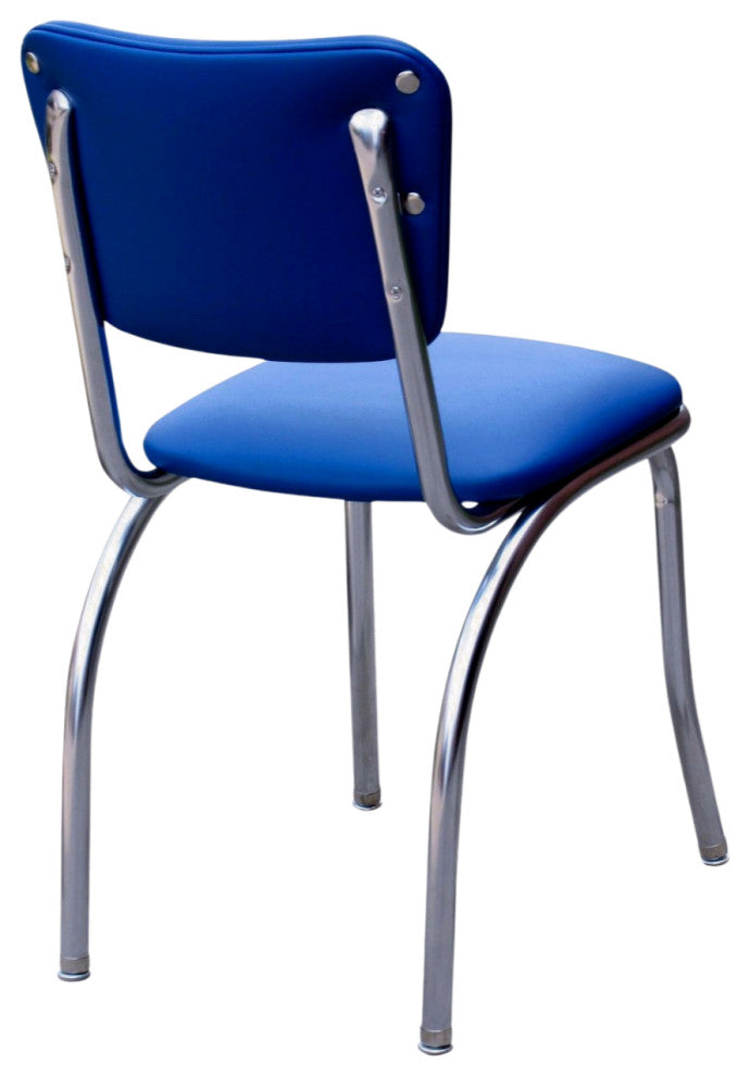 Retro Home Upholstered Dining Chair, Royal Blue