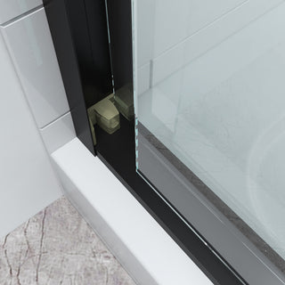 60 x76 Double Sliding Framed Clear Glass Shower Door