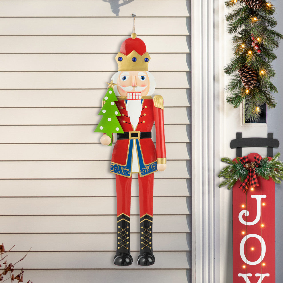 43.25"H Metal Christmas Nutcracker Yard Stake