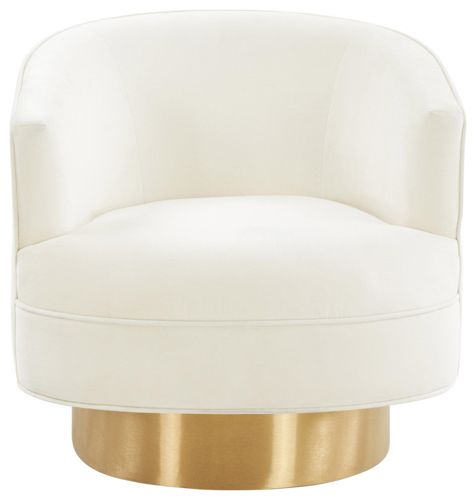 Stella Cream Velvet Swivel Chair - Cream