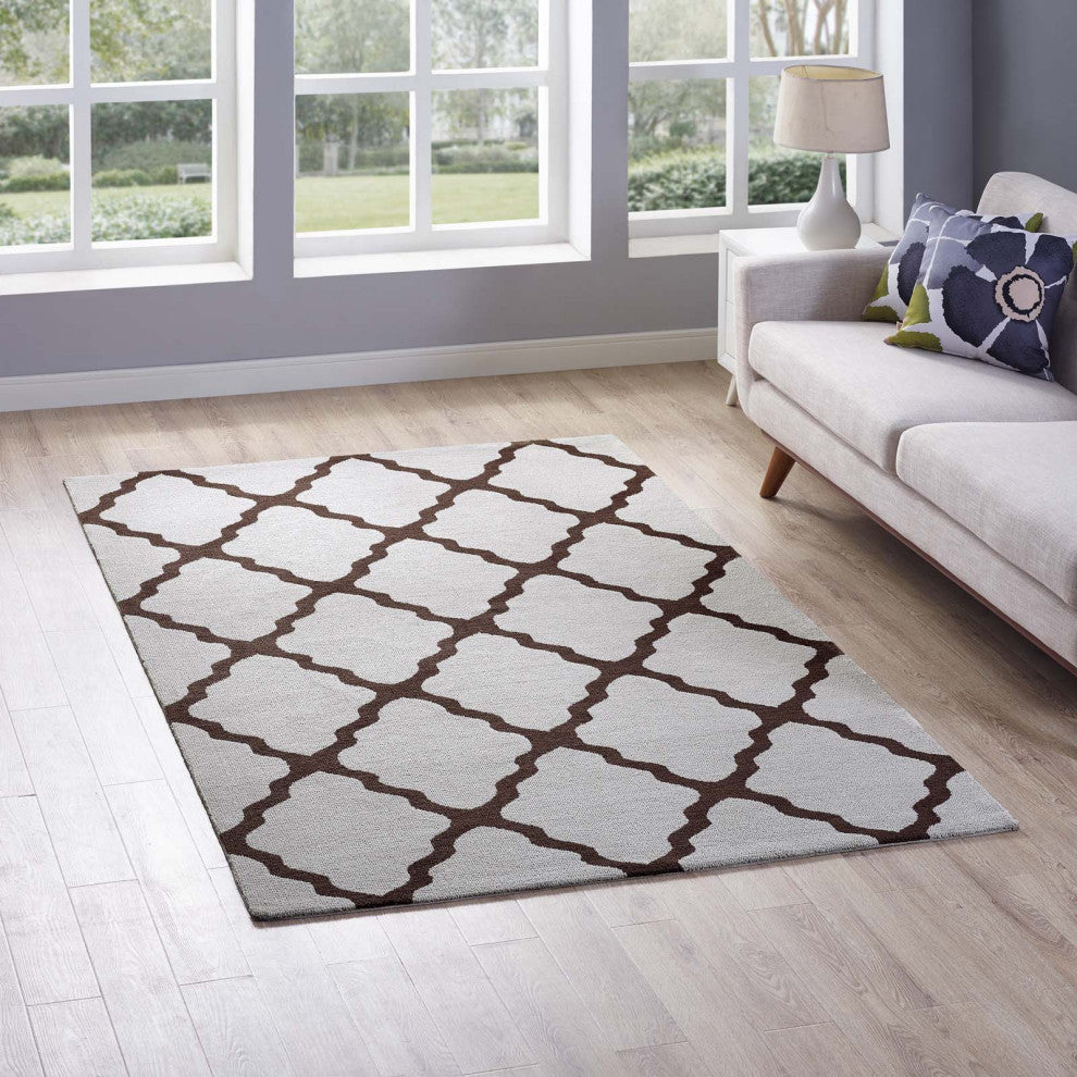 Brown and Gray Marja Moroccan Trellis 5x8 Area Rug